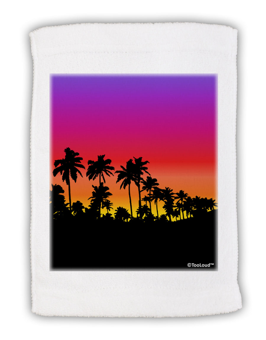 Palm Trees and Sunset Design Micro Terry Sport Towel 11 x 18 Inch by TooLoud-Sport Towel-TooLoud-White-Davson Sales