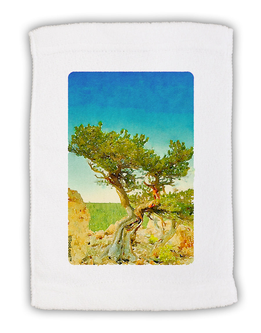 Colorado Tree Watercolor Micro Terry Sport Towel 11 x 18 inches-TooLoud-White-Davson Sales