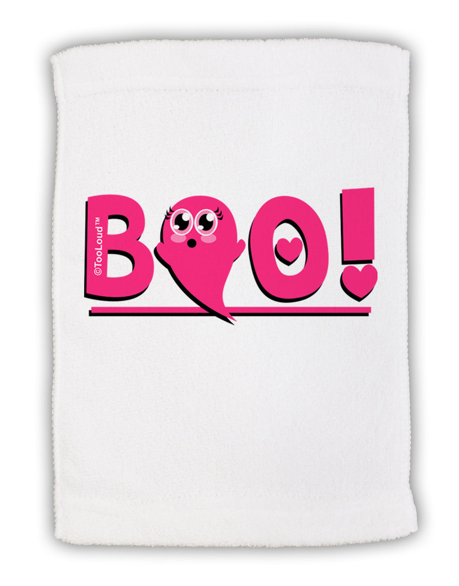 Cute Boo Text Pink Micro Terry Sport Towel 11 x 18 inches-TooLoud-White-Davson Sales