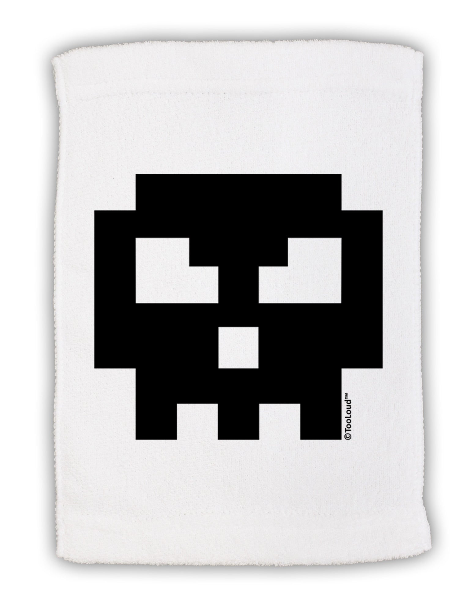 Retro 8-Bit Skull Micro Terry Sport Towel 15 X 22 inches-Sport Towel-TooLoud-White-Davson Sales