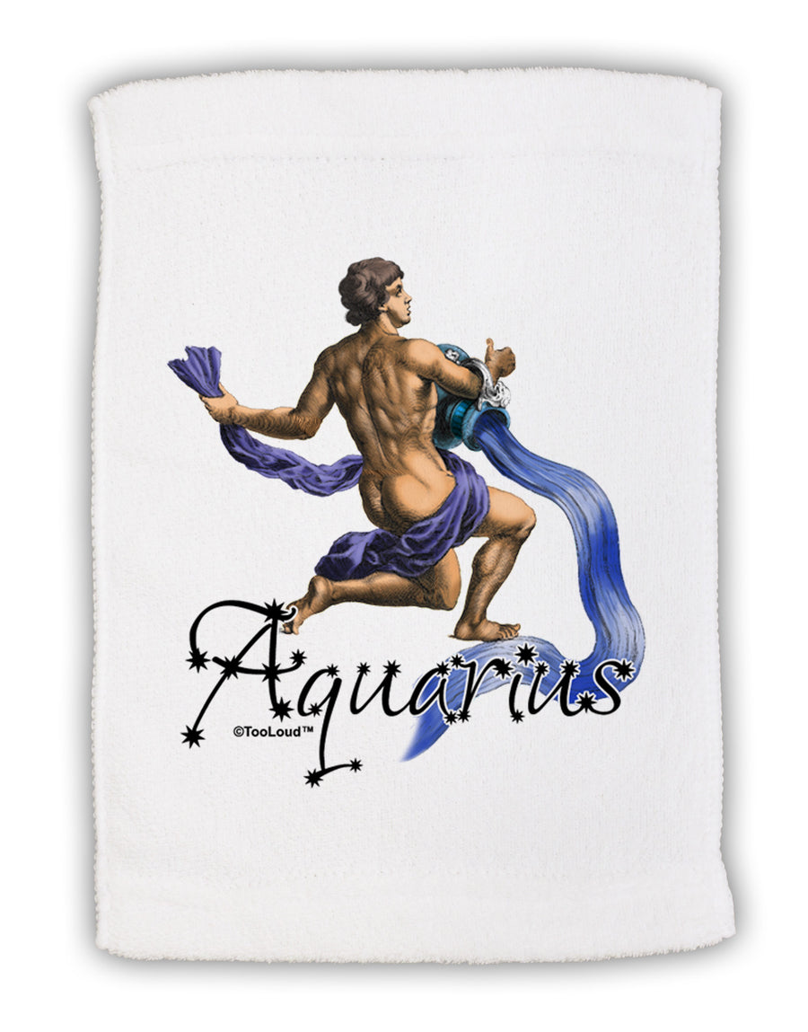 Aquarius Color Illustration Micro Terry Sport Towel 11 x 18 inches-TooLoud-White-Davson Sales