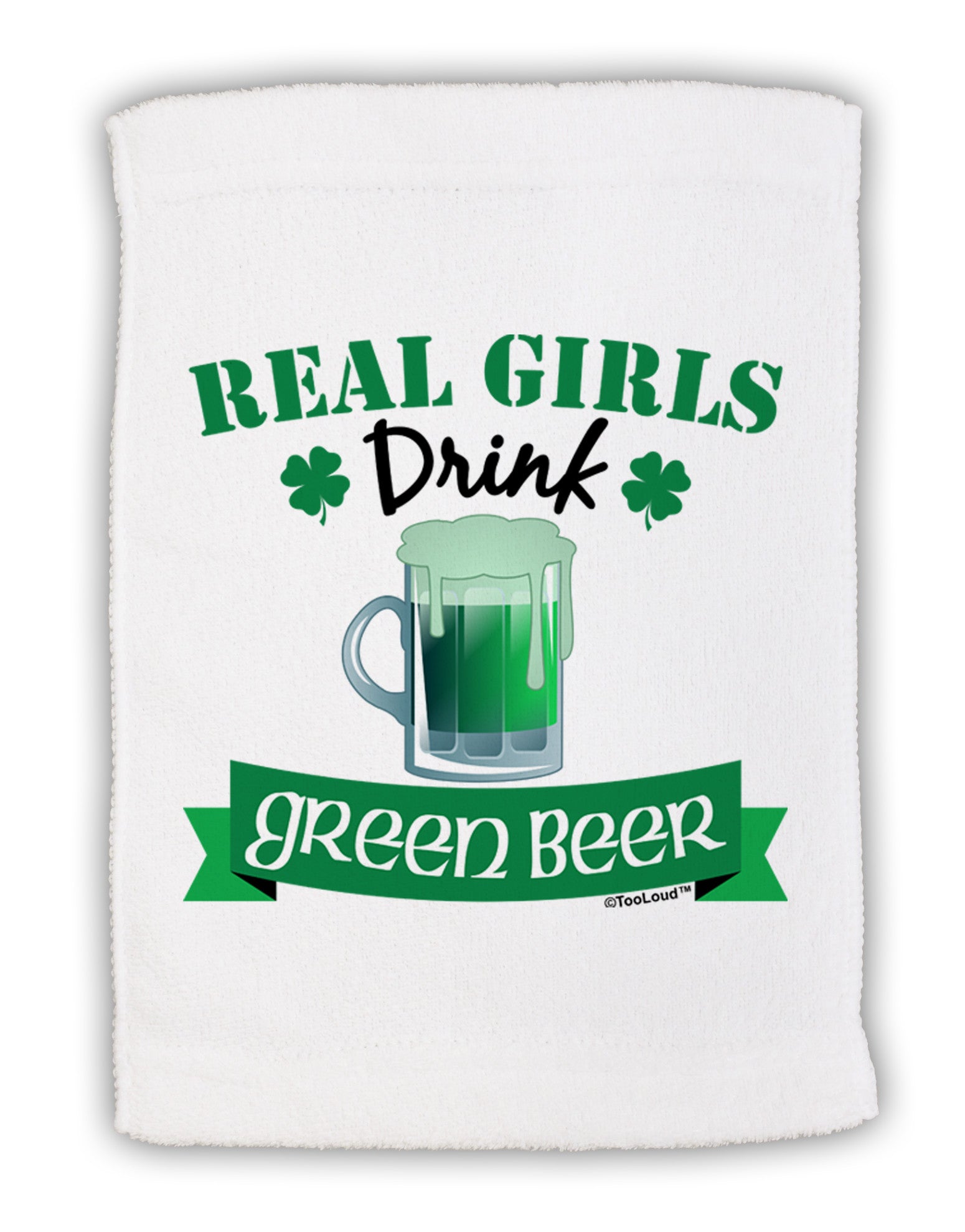 Real Girls Drink Green Beer Micro Terry Sport Towel 11 x 18 inches-TooLoud-White-Davson Sales