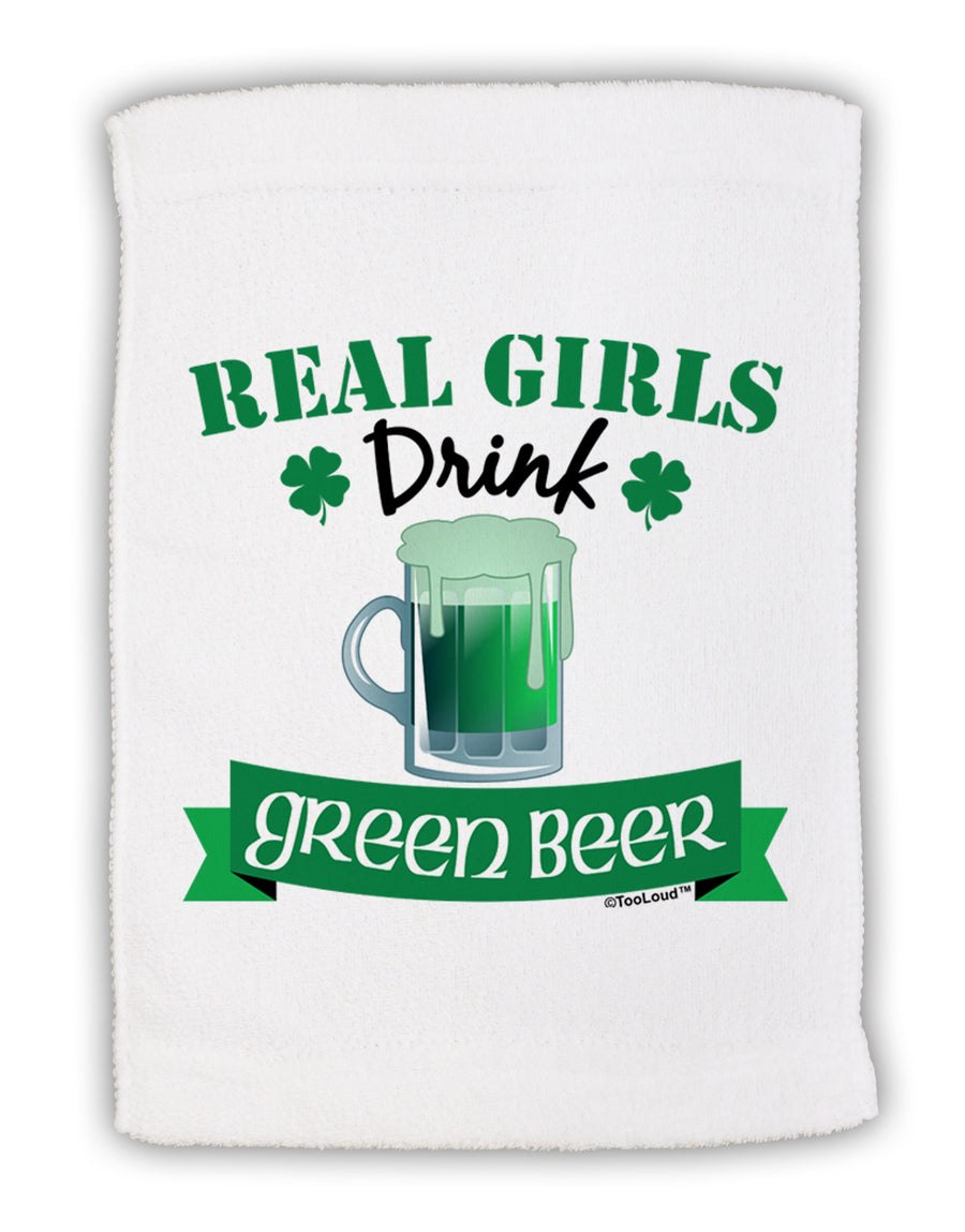 Real Girls Drink Green Beer Micro Terry Sport Towel 11 x 18 inches-TooLoud-White-Davson Sales