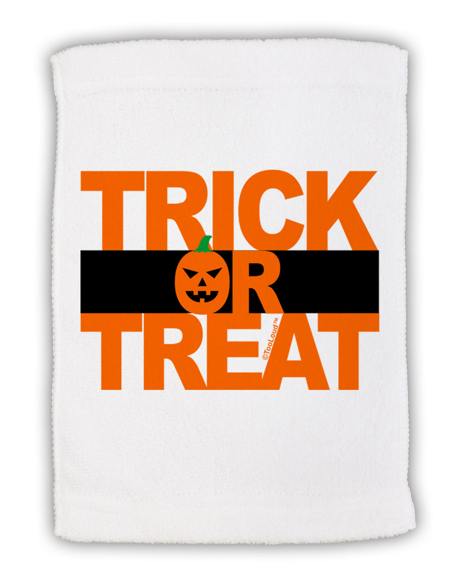 Trick or Treat Text Micro Terry Sport Towel 11 x 18 inches-TooLoud-White-Davson Sales