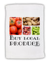 Buy Local Produce Text Micro Terry Sport Towel 11 x 18 inches-TooLoud-White-Davson Sales