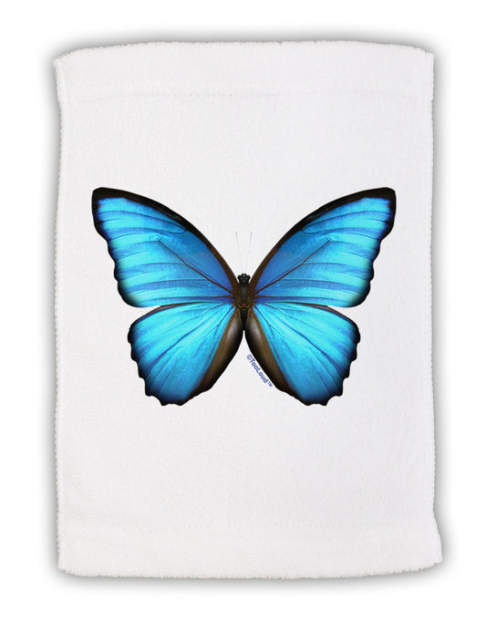Big Blue Butterfly Micro Terry Sport Towel 11 x 18 inches-TooLoud-White-Davson Sales