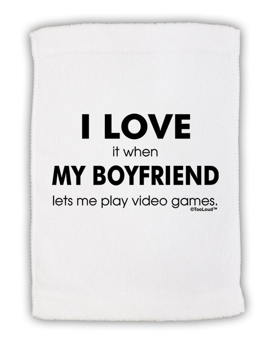 I Love My Boyfriend Videogames Micro Terry Sport Towel 11 x 18 inches-TooLoud-White-Davson Sales