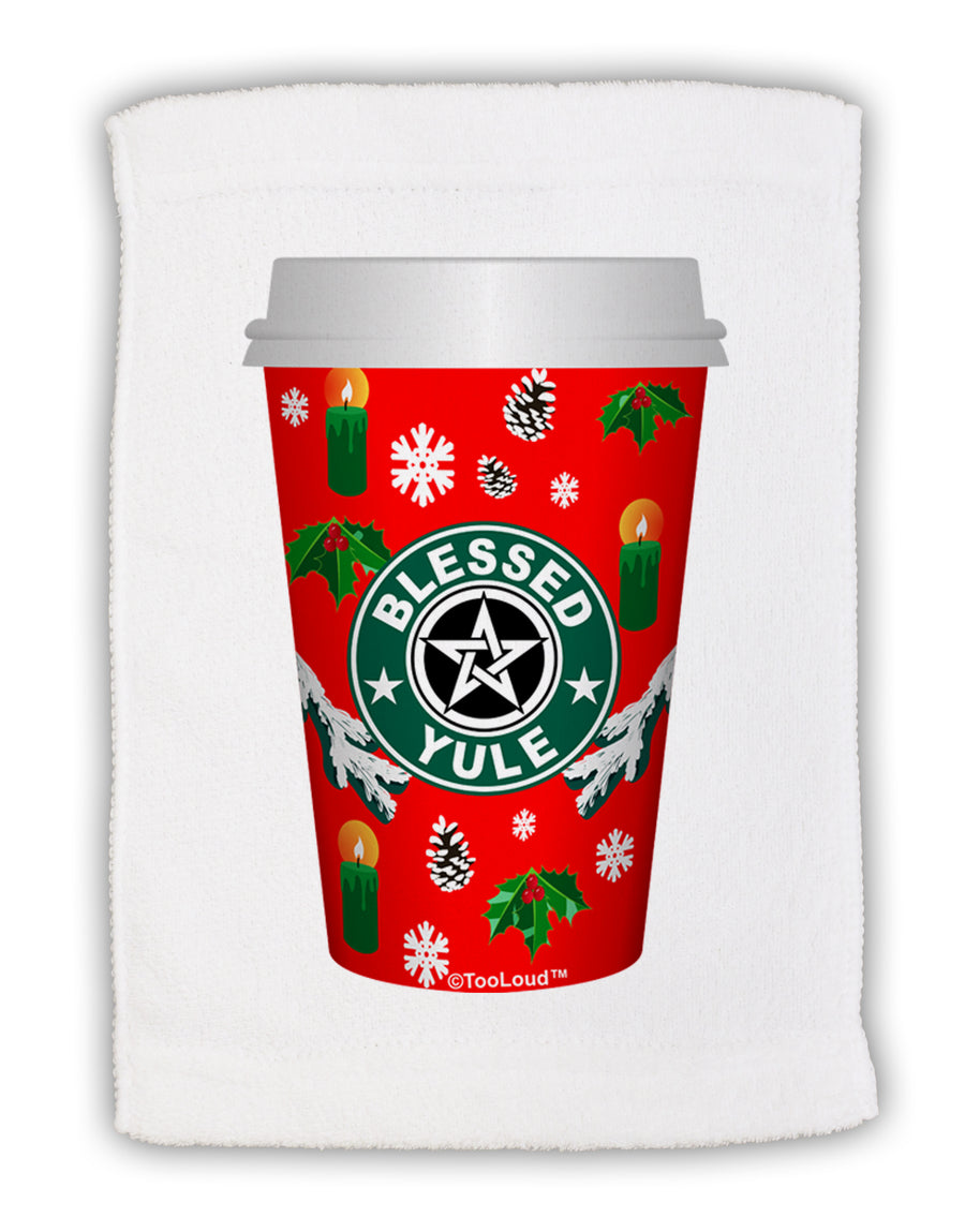 Blessed Yule Red Coffee Cup Micro Terry Sport Towel 15 X 22 inches by TooLoud