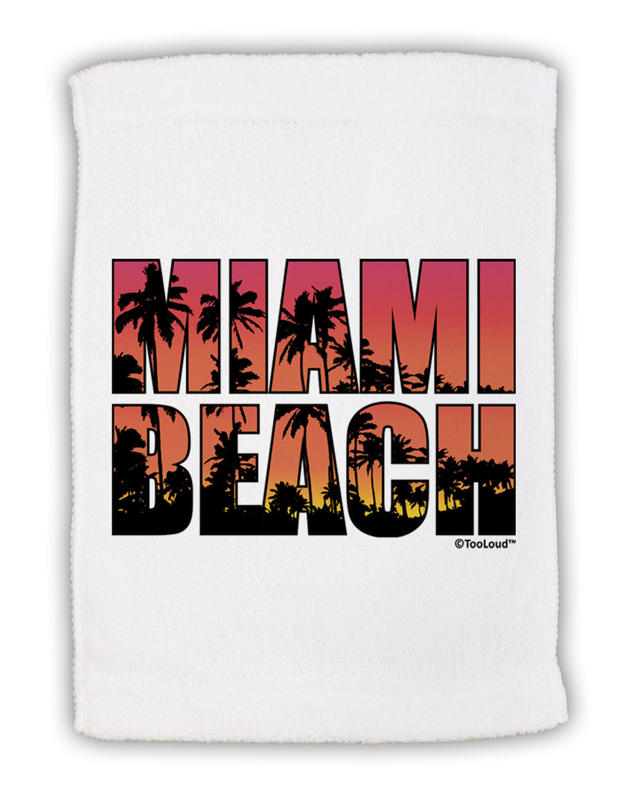 Miami Beach - Sunset Palm Trees Micro Terry Sport Towel 11 x 18 Inch by TooLoud-Sport Towel-TooLoud-White-Davson Sales