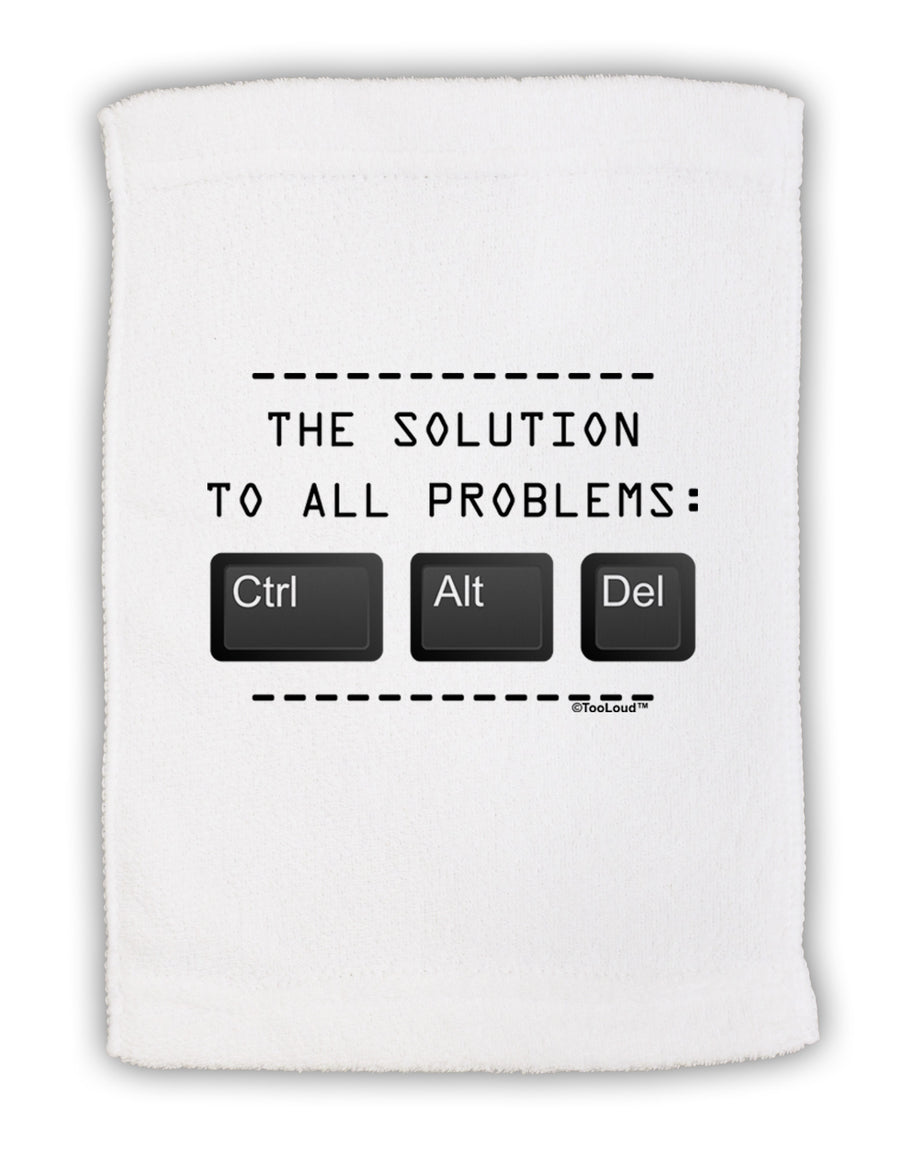 The Solution - Ctrl Alt Del Micro Terry Sport Towel 11 x 18 inches-TooLoud-White-Davson Sales