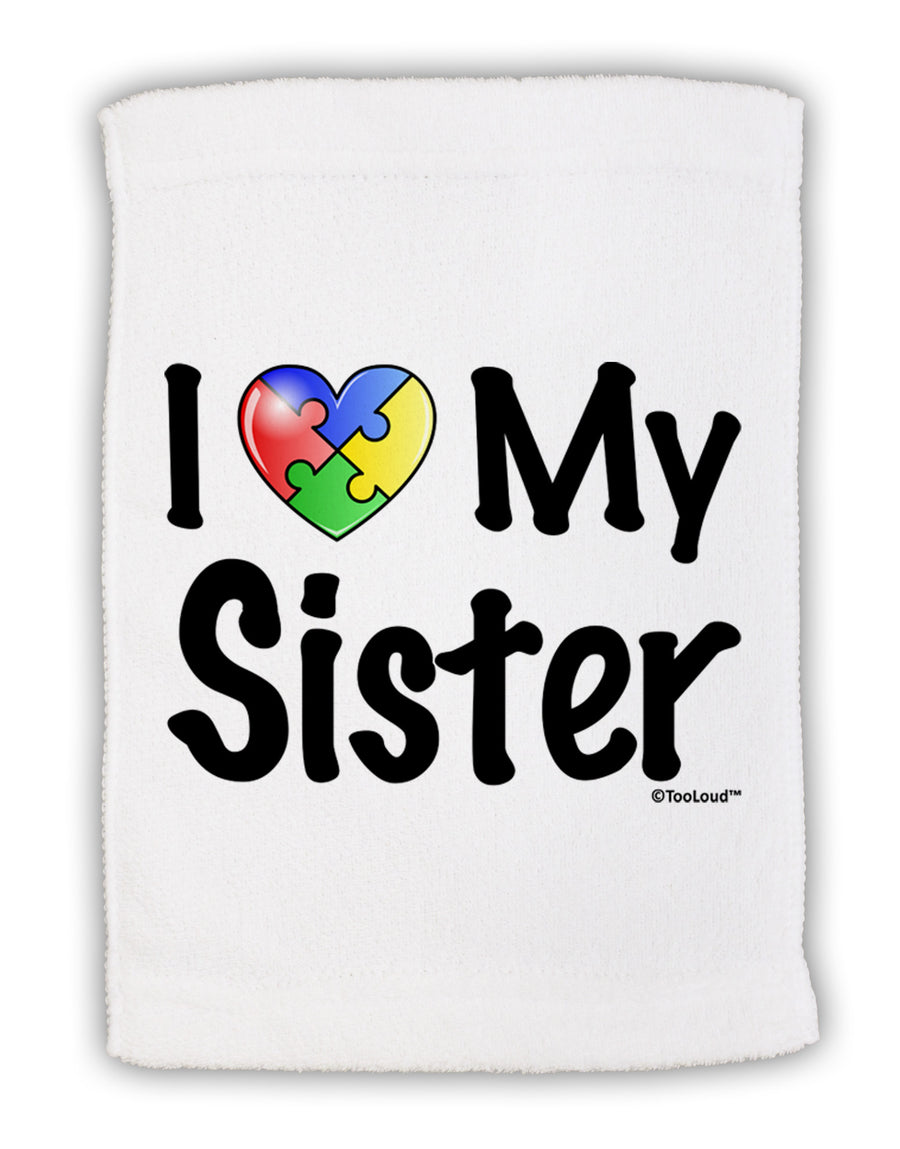 I Heart My Sister - Autism Awareness Micro Terry Sport Towel 15 X 22 inches by TooLoud-Sport Towel-TooLoud-White-Davson Sales