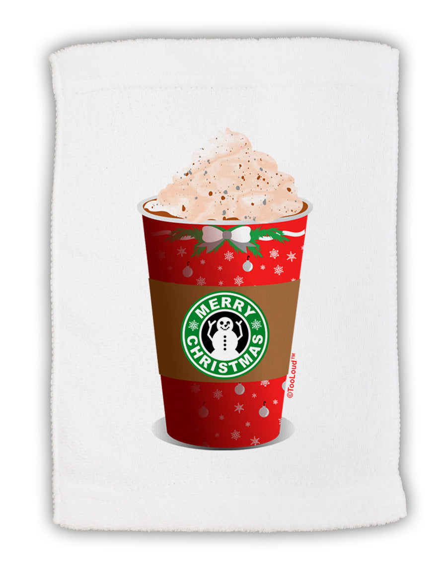 Merry Christmas Latte Cup Micro Terry Sport Towel 11 x 18 inches-Sport Towel-TooLoud-White-Davson Sales