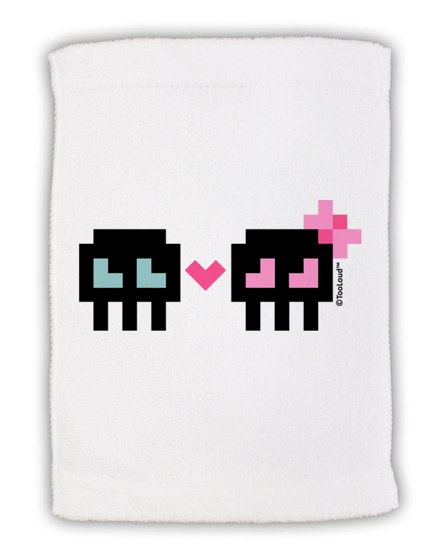 8-Bit Skull Love - Boy and Girl Micro Terry Sport Towel 15 X 22 inches-Sport Towel-TooLoud-White-Davson Sales
