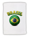 Soccer Ball Flag - Brazil Micro Terry Sport Towel 11 x 18 inches-TooLoud-White-Davson Sales