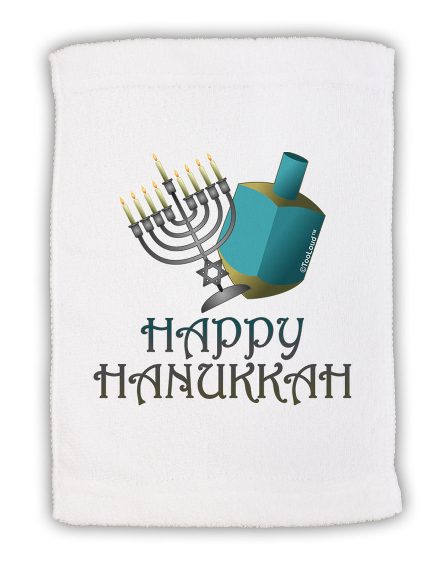 Blue & Silver Happy Hanukkah Micro Terry Sport Towel 15 X 22 inches-Sport Towel-TooLoud-White-Davson Sales