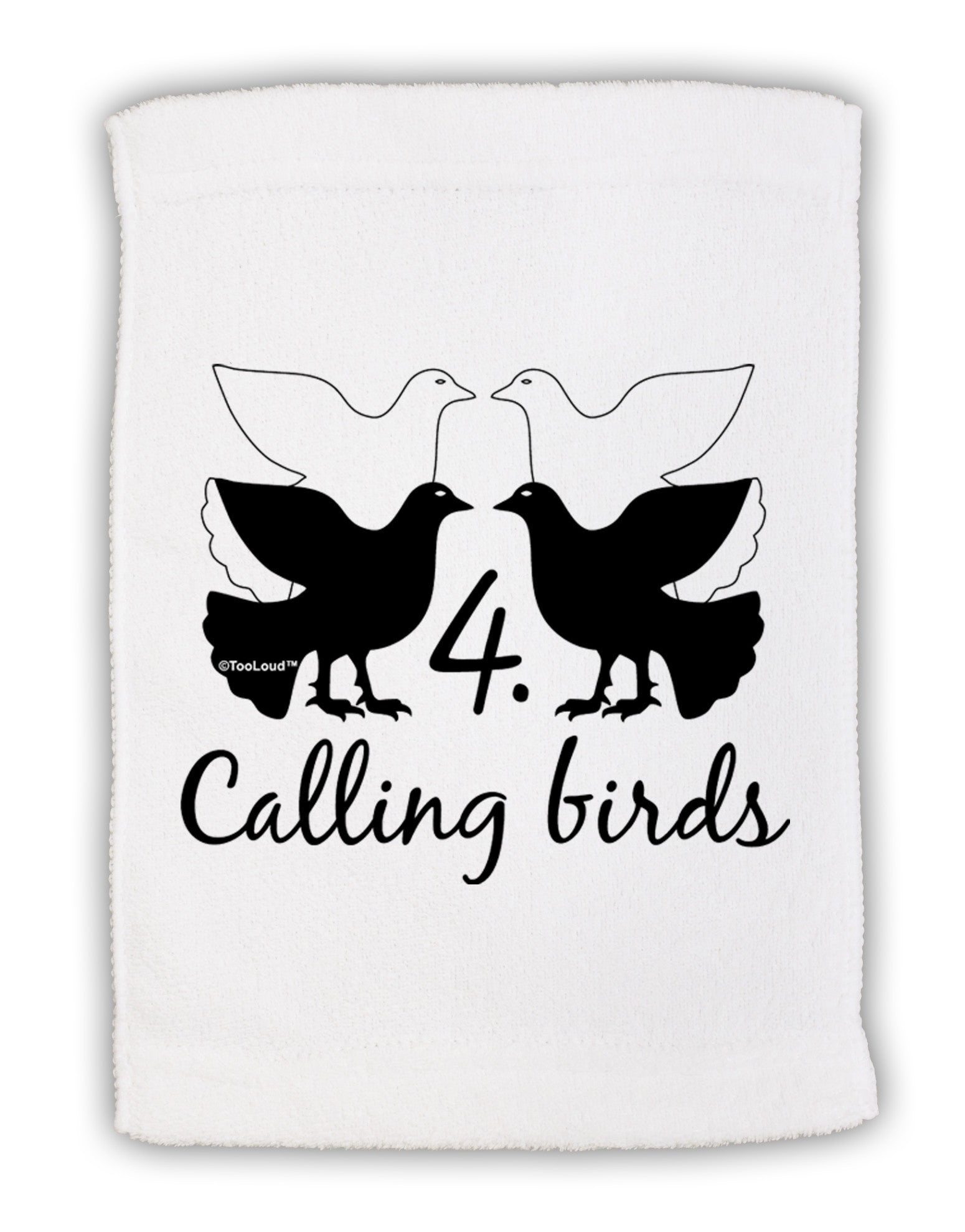 Four Calling Birds Text Micro Terry Sport Towel 11 x 18 inches-TooLoud-White-Davson Sales
