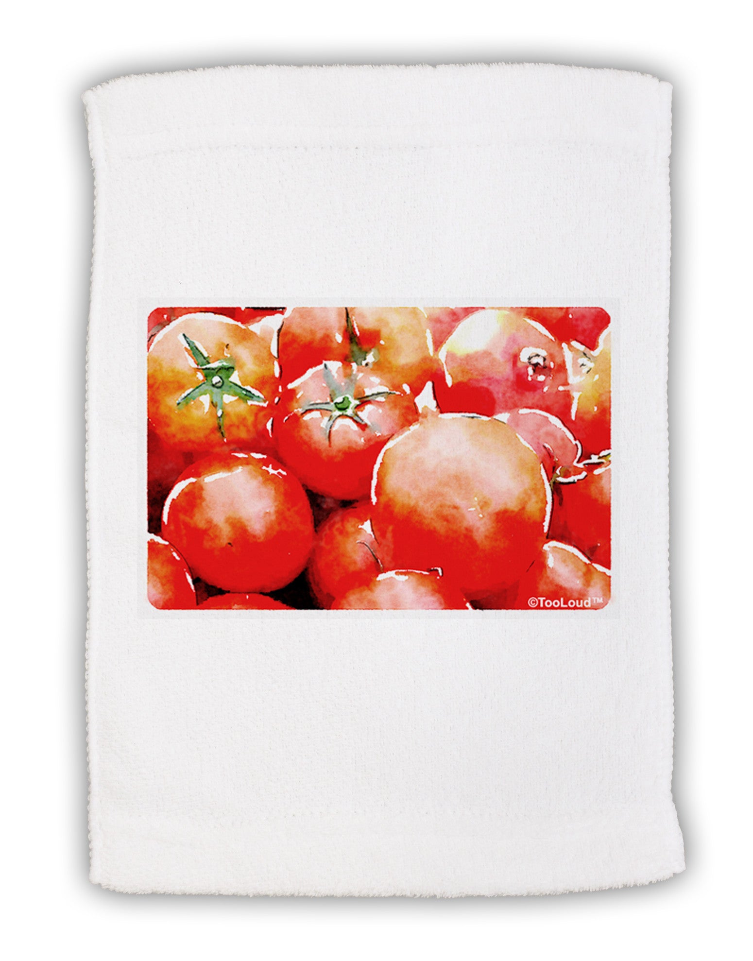 Watercolor Tomatoes Micro Terry Sport Towel 11 x 18 inches-TooLoud-White-Davson Sales