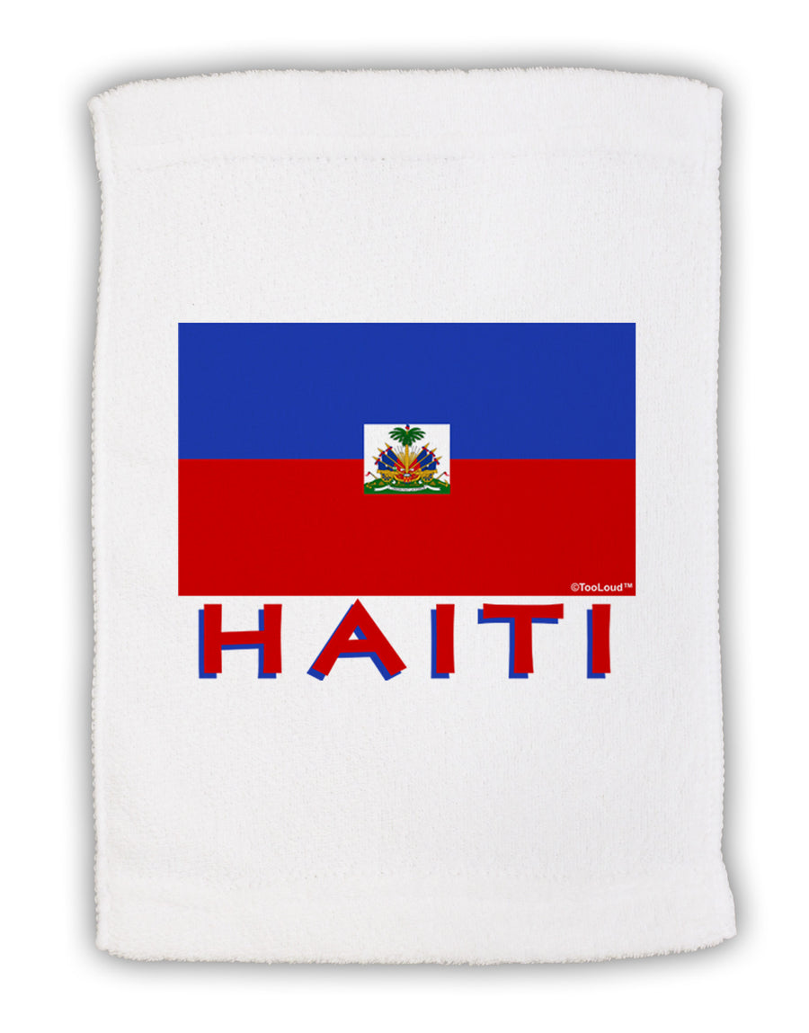 Haiti Flag Micro Terry Sport Towel 11 x 18 inches-TooLoud-White-Davson Sales