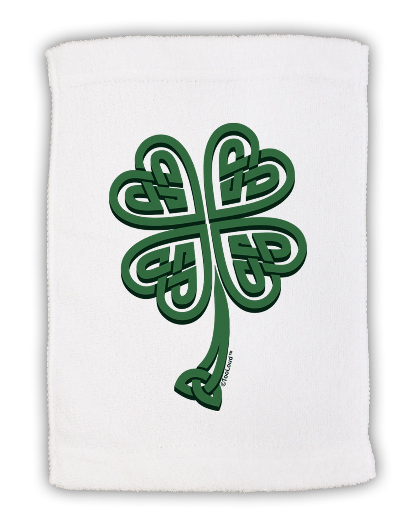 3D Style Celtic Knot 4 Leaf Clover Micro Terry Sport Towel 11 x 18 Inch-Sport Towel-TooLoud-White-Davson Sales