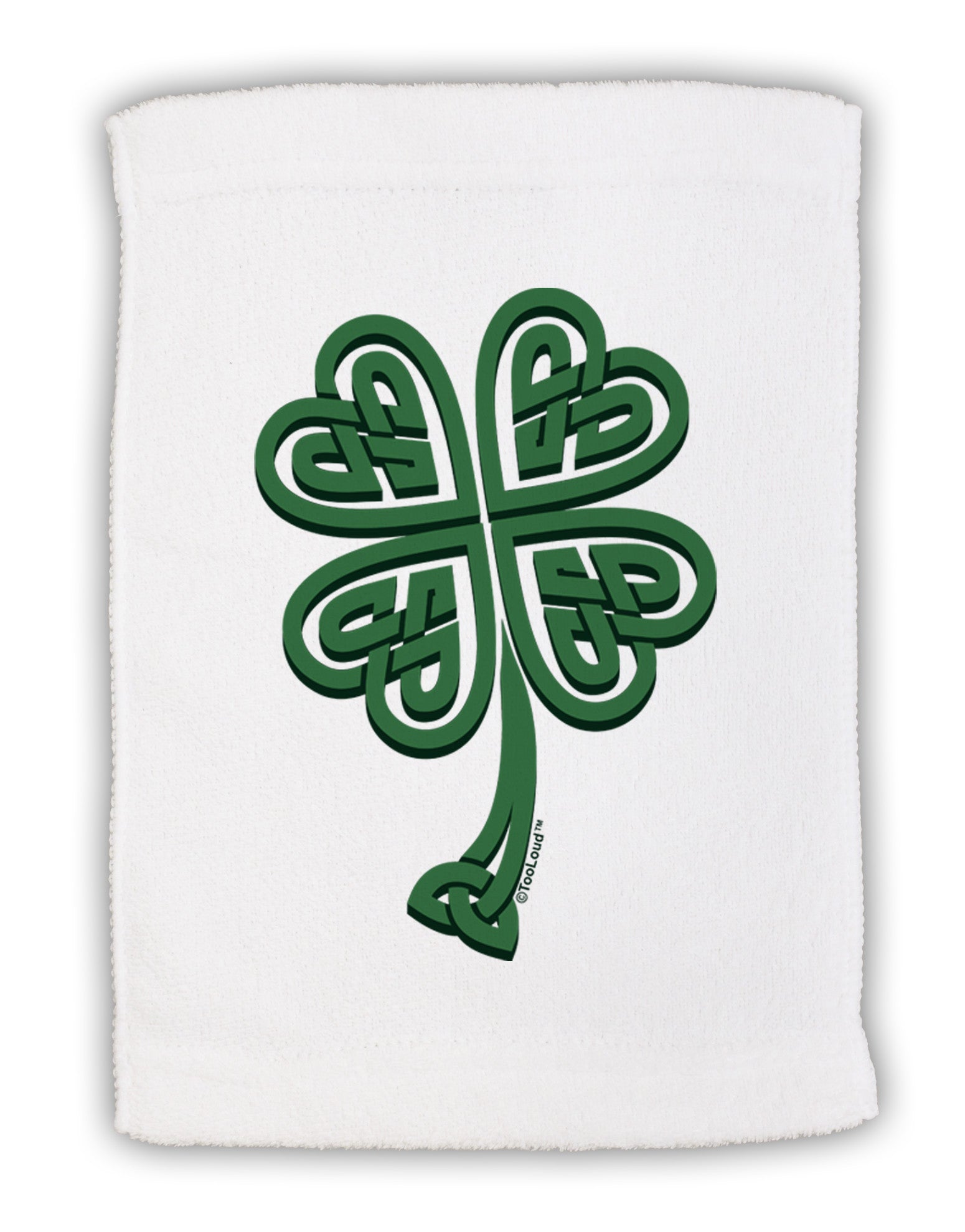 3D Style Celtic Knot 4 Leaf Clover Micro Terry Sport Towel 11 x 18 Inch-Sport Towel-TooLoud-White-Davson Sales