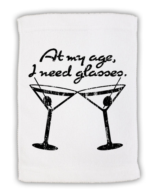 At My Age I Need Glasses - Martini Distressed Micro Terry Sport Towel 11 x 18 Inch by TooLoud-Sport Towel-TooLoud-White-Davson Sales