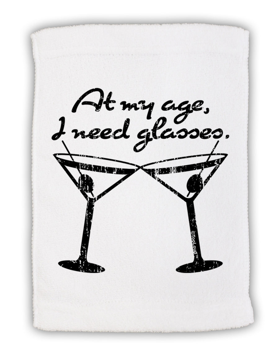 At My Age I Need Glasses - Martini Distressed Micro Terry Sport Towel 11 x 18 Inch by TooLoud-Sport Towel-TooLoud-White-Davson Sales