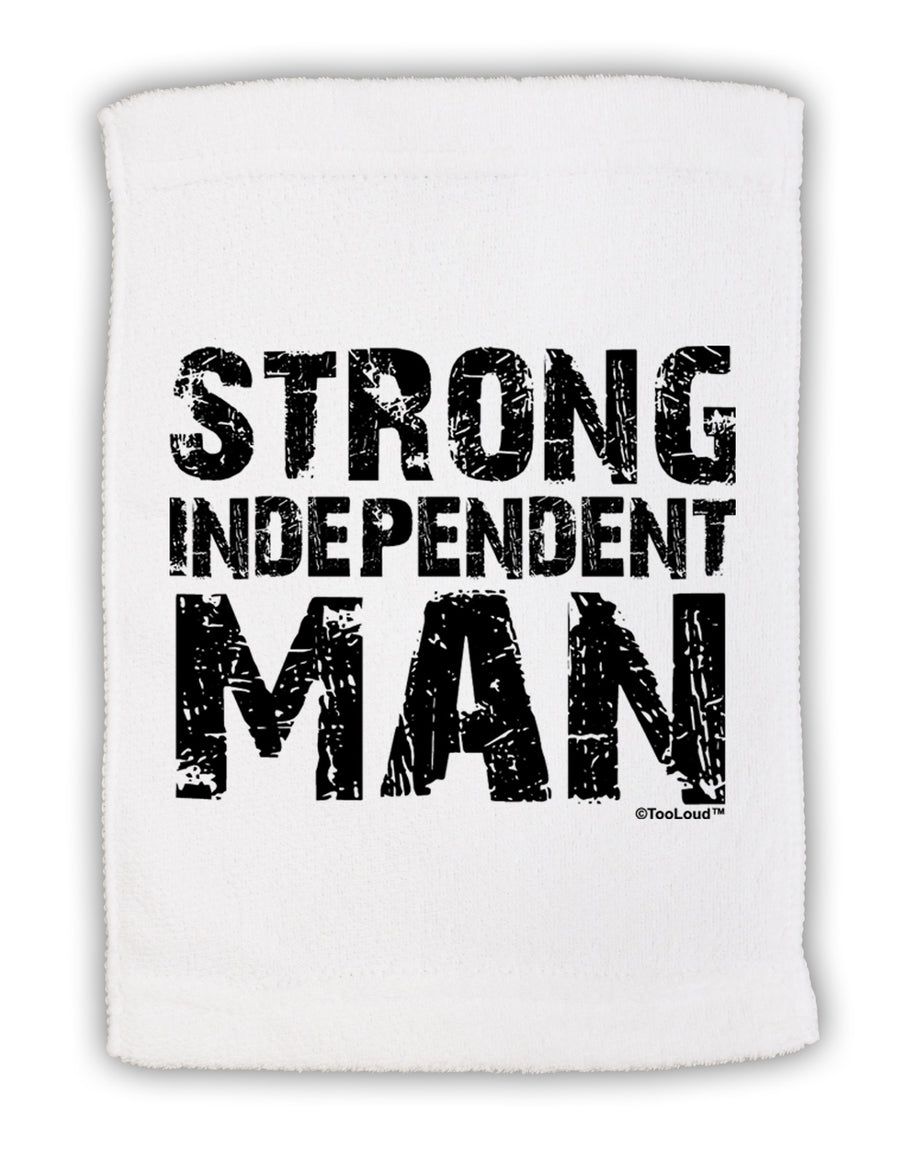 Strong Independent Man Micro Terry Sport Towel 11 x 18 inches-TooLoud-White-Davson Sales