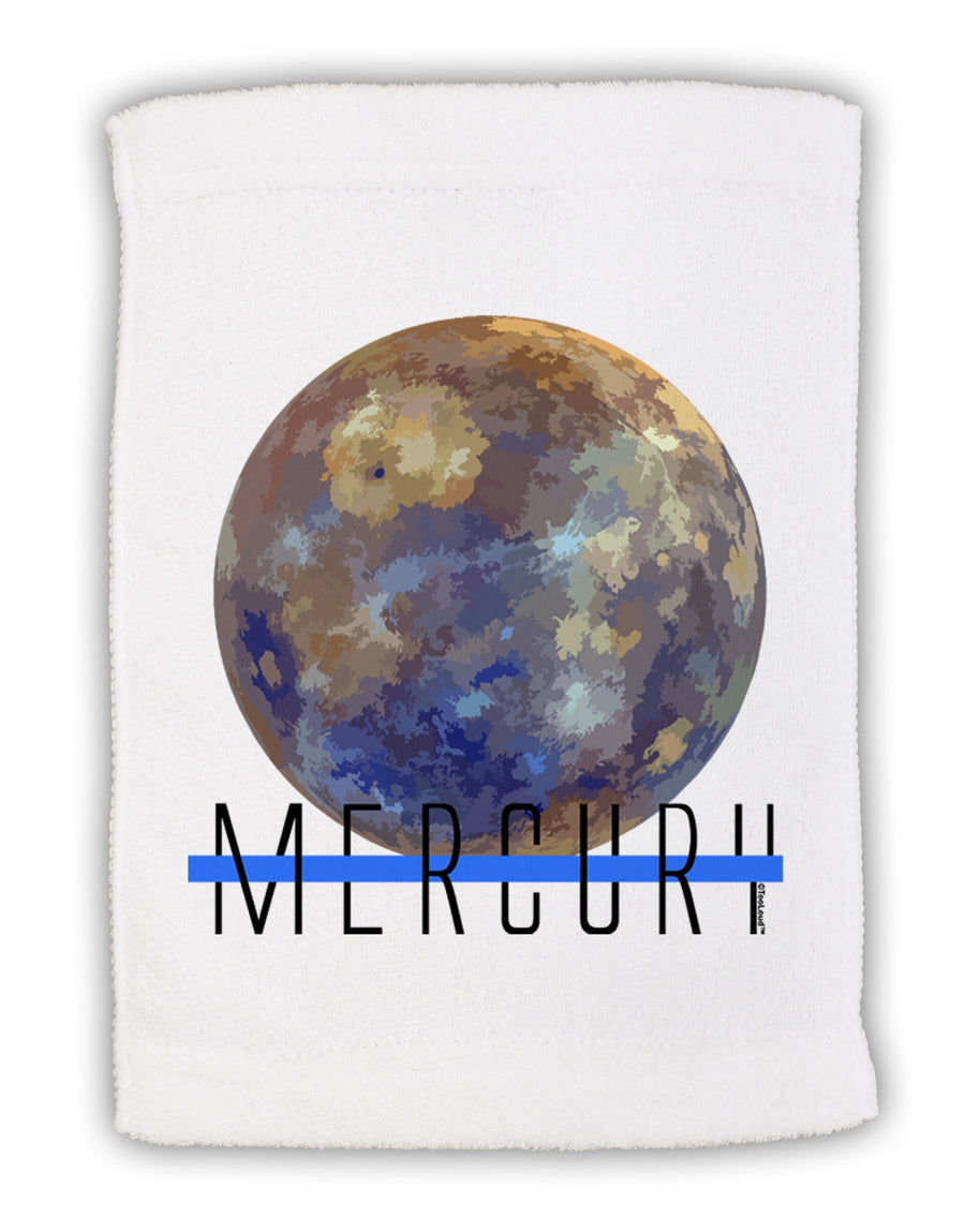 Planet Mercury Text Micro Terry Sport Towel 15 X 22 inches by TooLoud-Sport Towel-TooLoud-White-Davson Sales