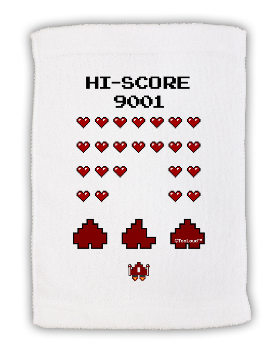 Pixel Heart Invaders Design Micro Terry Sport Towel 11 x 18 inches-TooLoud-White-Davson Sales