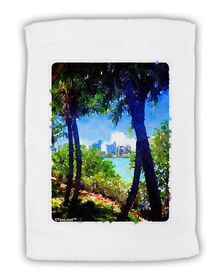 TooLoud Tropical Skyline Micro Terry Sport Towel 11 x 18 inches-TooLoud-White-Davson Sales