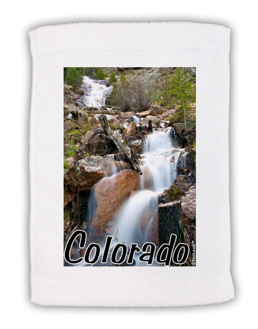 Colorado Waterfall Scene Text Micro Terry Sport Towel 11 x 18 inches-TooLoud-White-Davson Sales