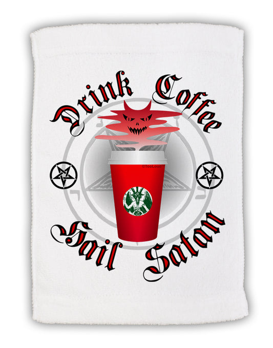 Red Cup Drink Coffee Hail Satan Micro Terry Sport Towel 15 X 22 inches by TooLoud-Sport Towel-TooLoud-White-Davson Sales
