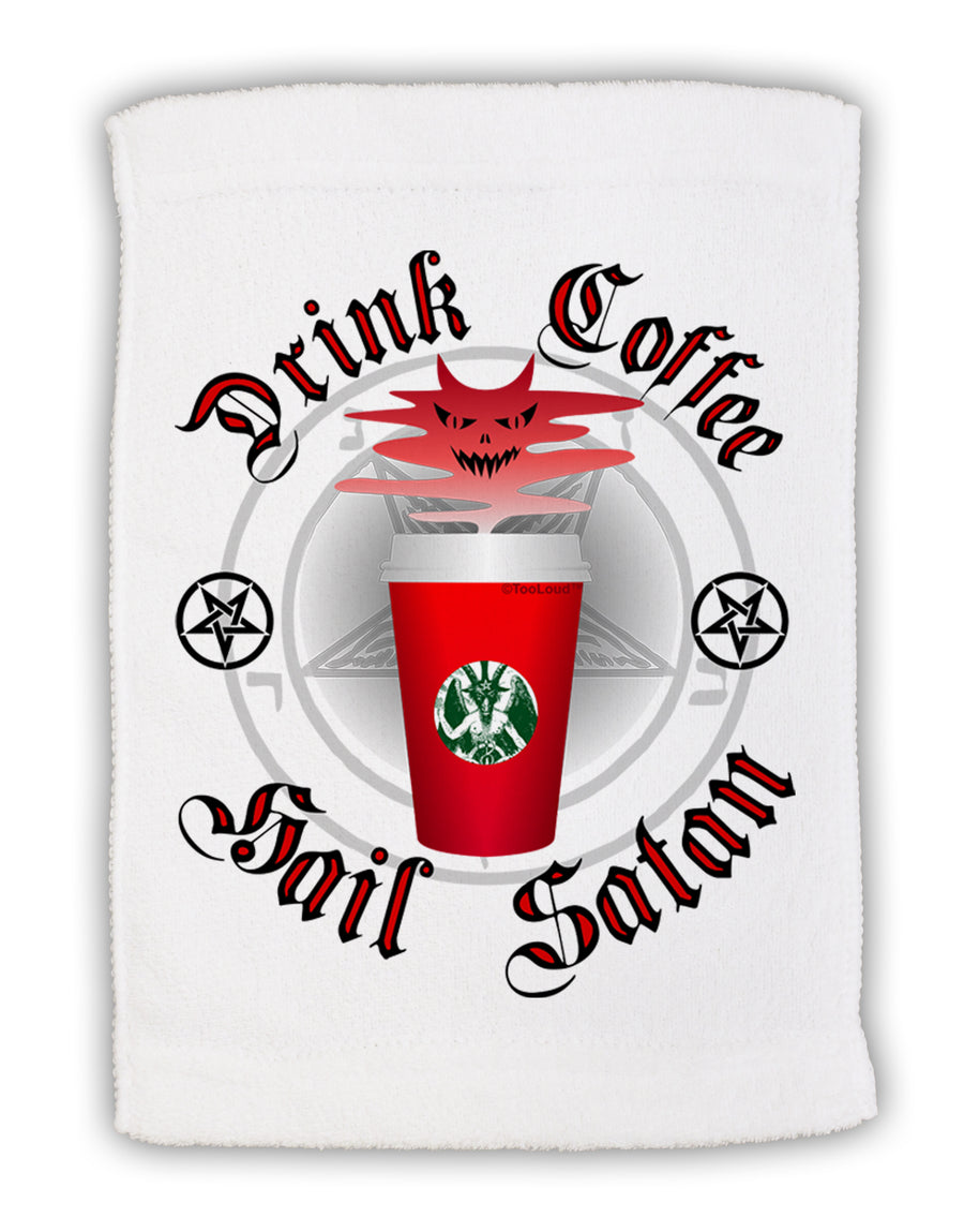 Red Cup Drink Coffee Hail Satan Micro Terry Sport Towel 15 X 22 inches by TooLoud