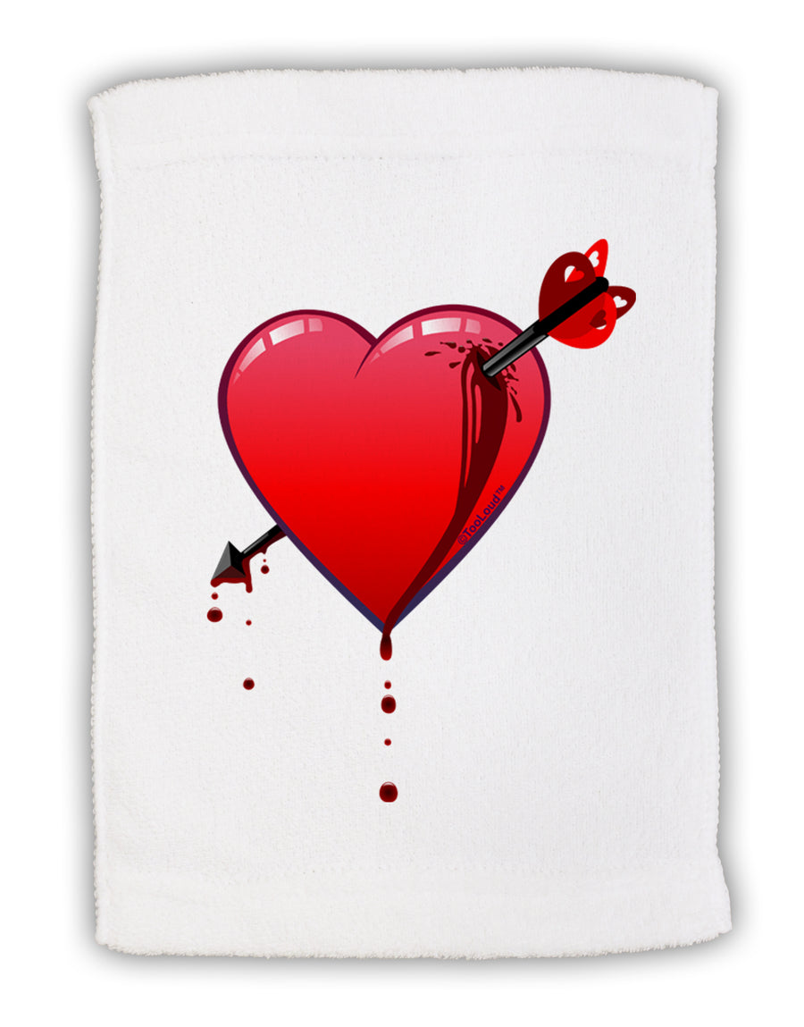 Shot Through the Heart Bleeding Micro Terry Sport Towel 15 X 22 inches by TooLoud-Sport Towel-TooLoud-White-Davson Sales