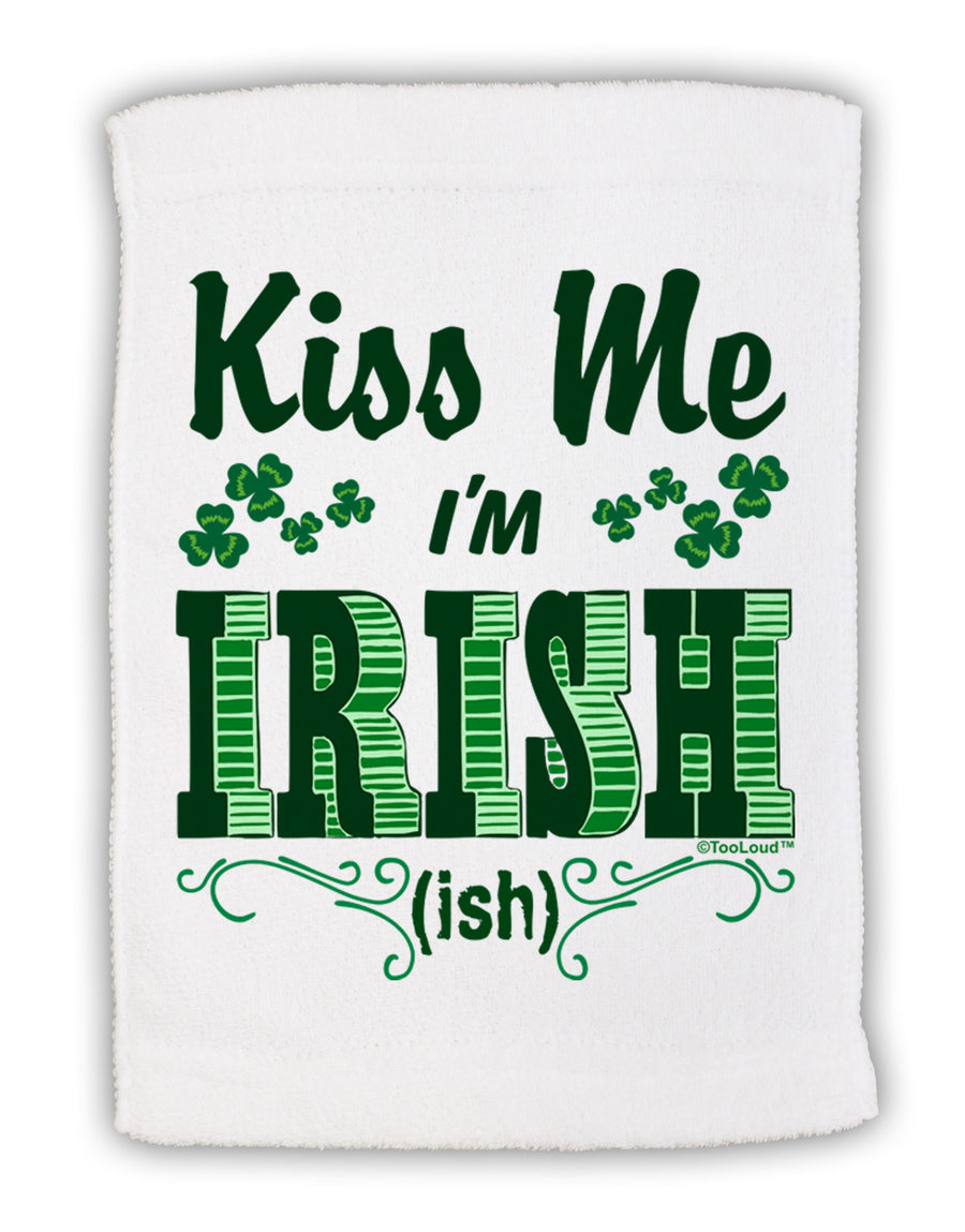 Kiss Me I'm Irish-ish Micro Terry Sport Towel 11 x 18 inches-Sport Towel-TooLoud-White-Davson Sales