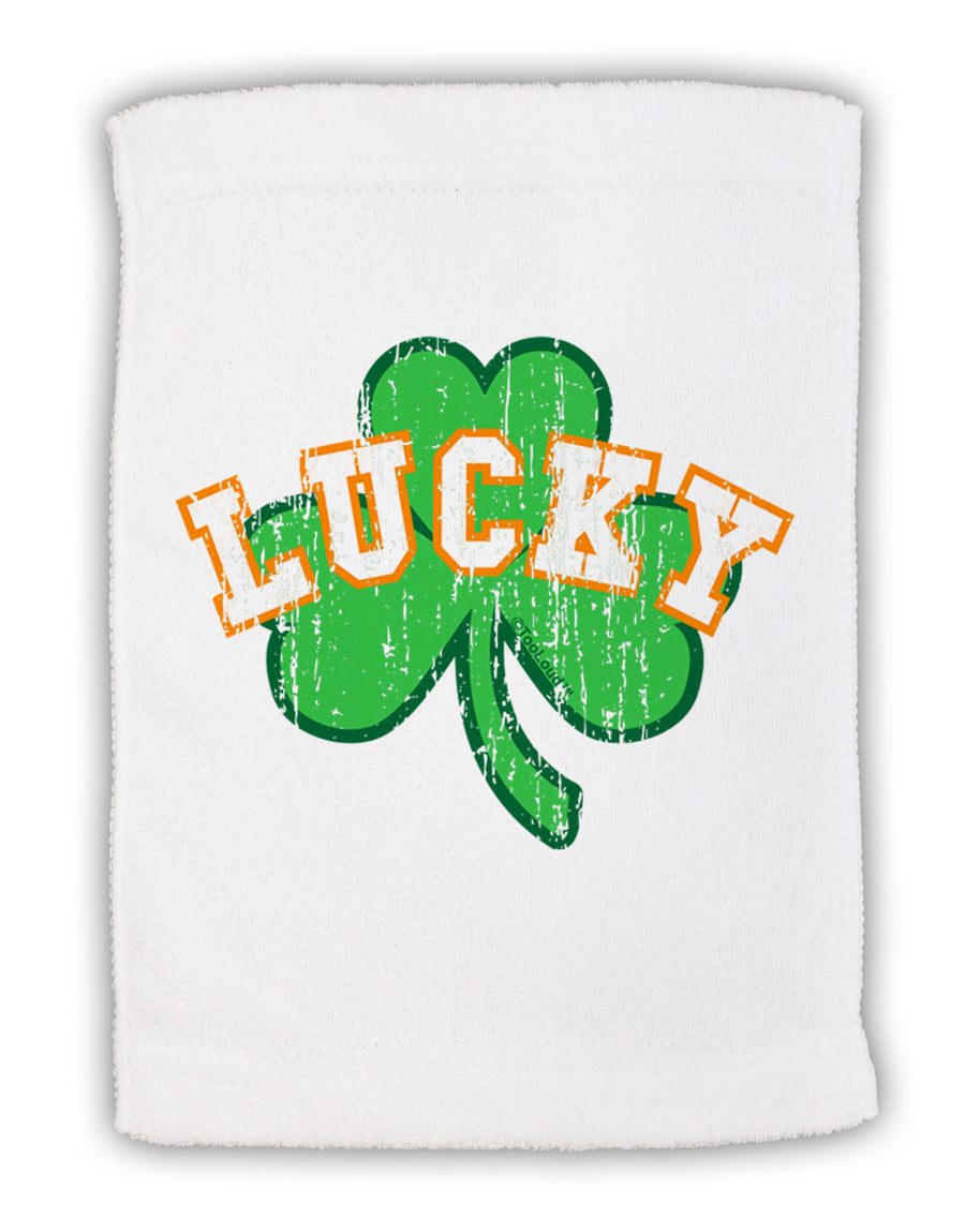 Lucky Shamrock Design Distressed Micro Terry Sport Towel 11 x 18 Inch by TooLoud-Sport Towel-TooLoud-White-Davson Sales