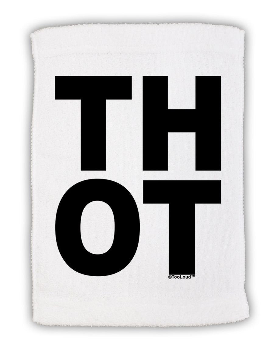 THOT Bold Text Micro Terry Sport Towel 11 x 18 inches-TooLoud-White-Davson Sales