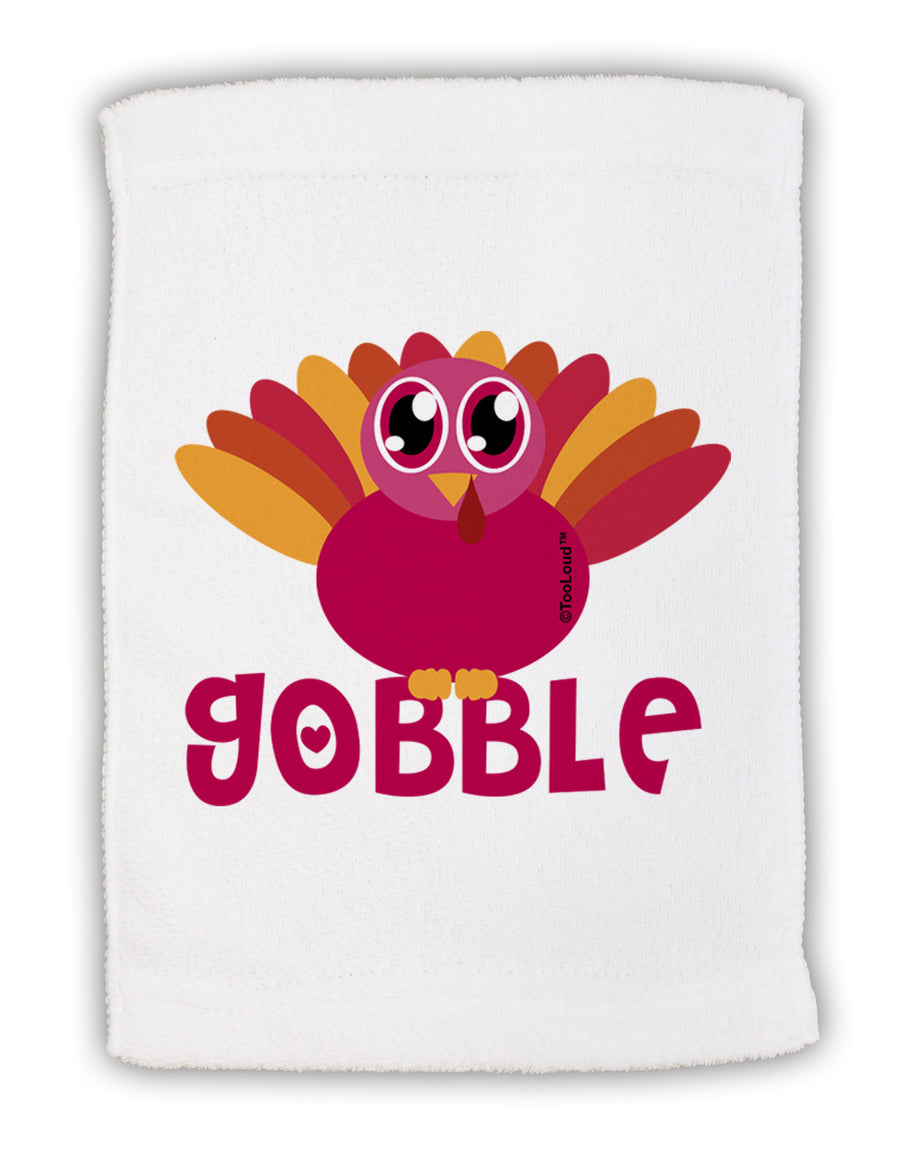 Cute Gobble Turkey Pink Micro Terry Sport Towel 11 x 18 inches-TooLoud-White-Davson Sales