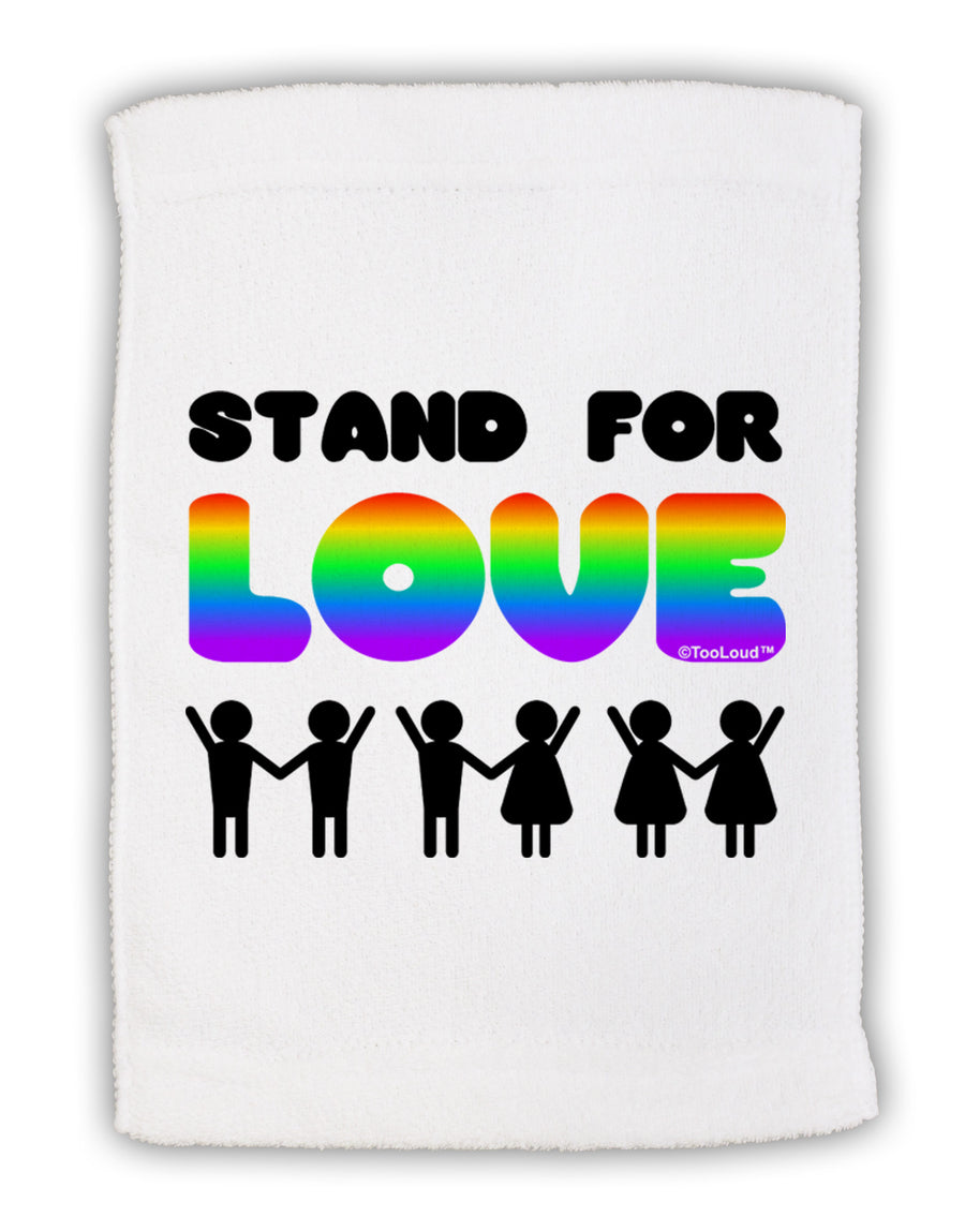Stand For Love Rainbow Micro Terry Sport Towel 11 x 18 inches-TooLoud-White-Davson Sales