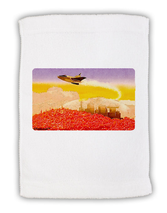 Planet Mars Watercolor Micro Terry Sport Towel 11 x 18 inches-TooLoud-White-Davson Sales