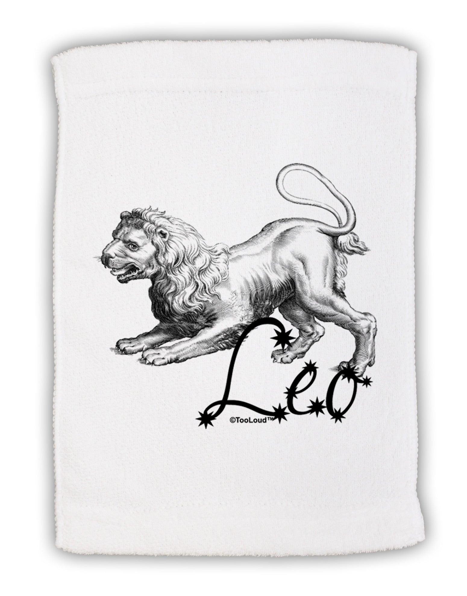 Leo Illustration Micro Terry Sport Towel 11 x 18 inches-TooLoud-White-Davson Sales