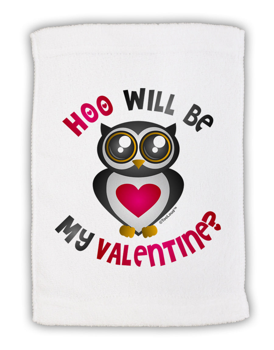 Hoo Will Be My Valentine Micro Terry Sport Towel 11 x 18 inches-TooLoud-White-Davson Sales