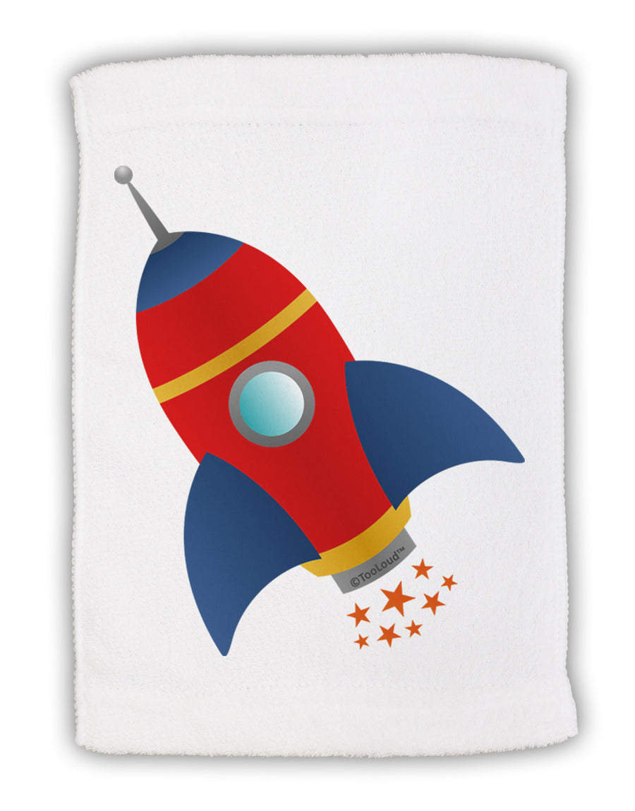 Space Rocket Ship and Stars Micro Terry Sport Towel 11 x 18 Inch by TooLoud-Sport Towel-TooLoud-White-Davson Sales