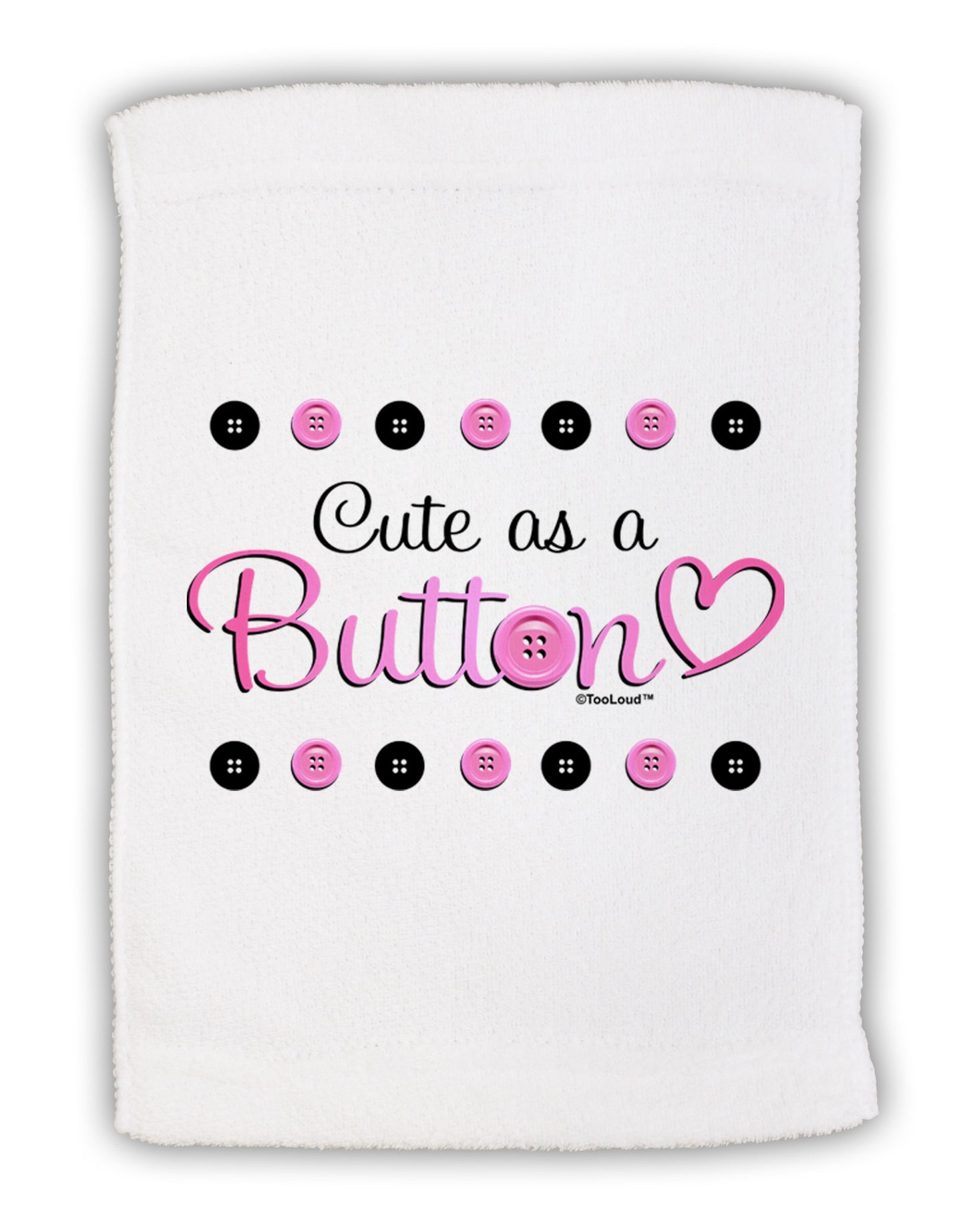 Cute As A Button Micro Terry Sport Towel 11 x 18 inches-TooLoud-White-Davson Sales