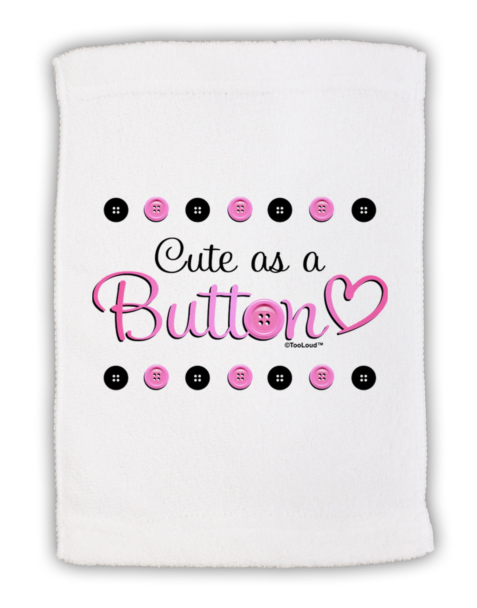 Cute As A Button Micro Terry Sport Towel 11 x 18 inches-TooLoud-White-Davson Sales