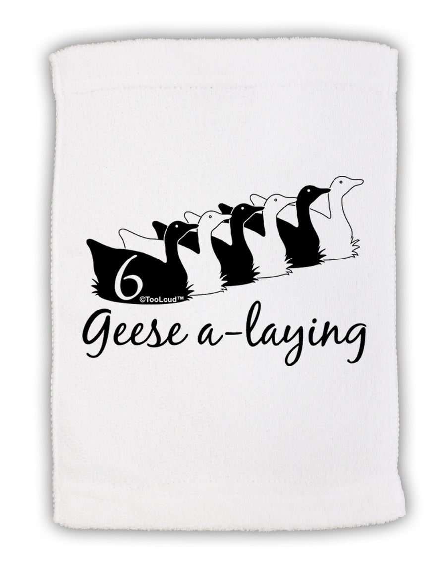 Six Geese A laying Text Micro Terry Sport Towel 11 x 18 inches-TooLoud-White-Davson Sales