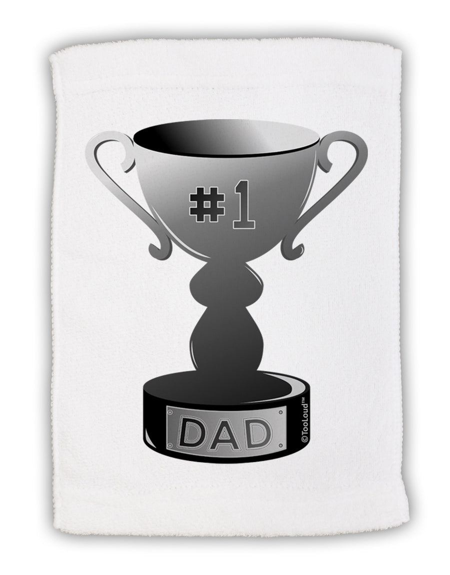 Number One Dad Trophy - Grayscale Micro Terry Sport Towel 15 X 22 inches-Sport Towel-TooLoud-White-Davson Sales