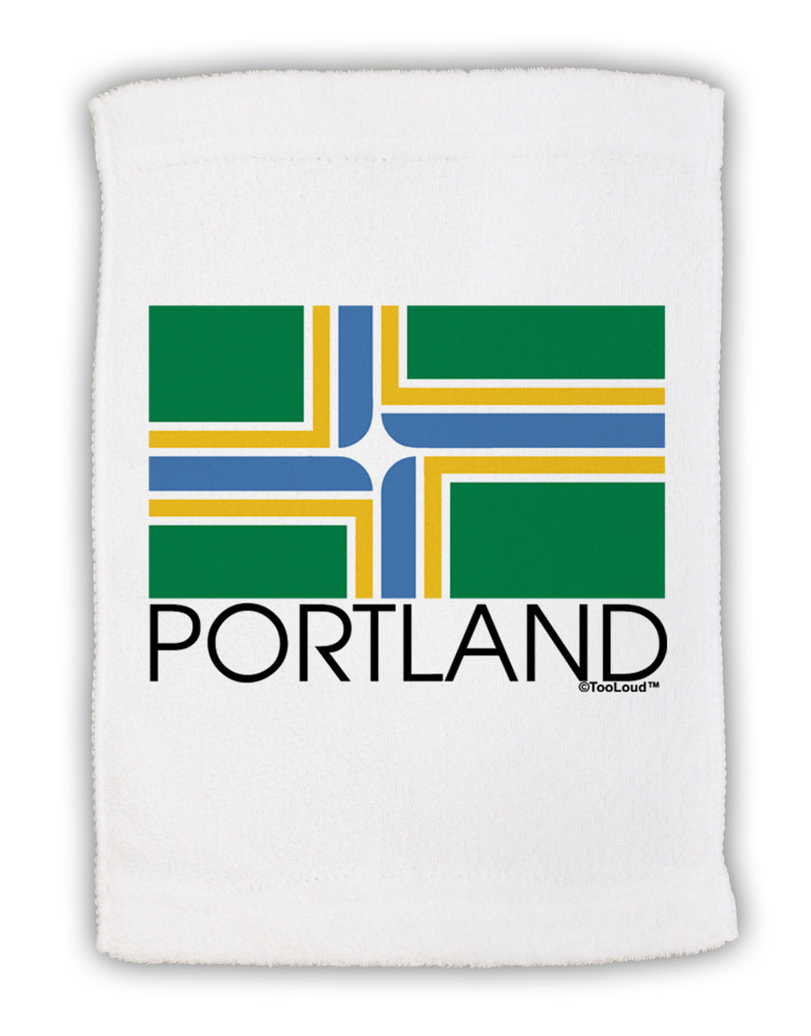 Portland Oregon Flag Text Micro Terry Sport Towel 11 x 18 inches-TooLoud-White-Davson Sales