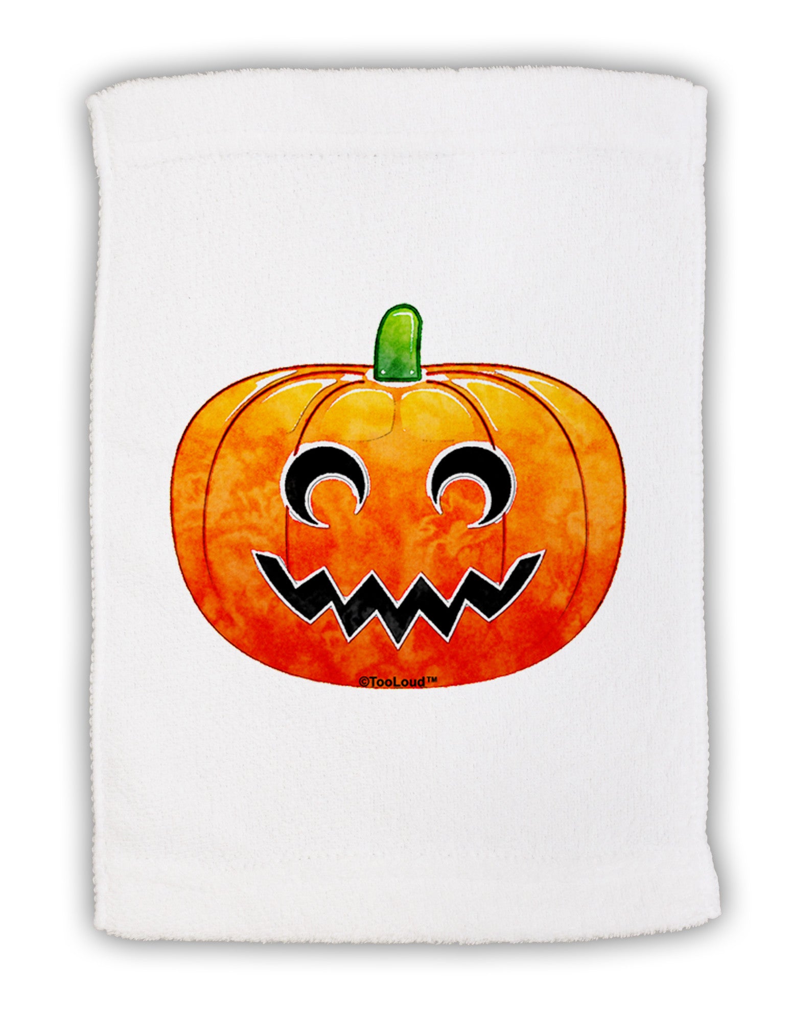 Jack-O-Lantern Watercolor Micro Terry Sport Towel 11 x 18 inches-TooLoud-White-Davson Sales