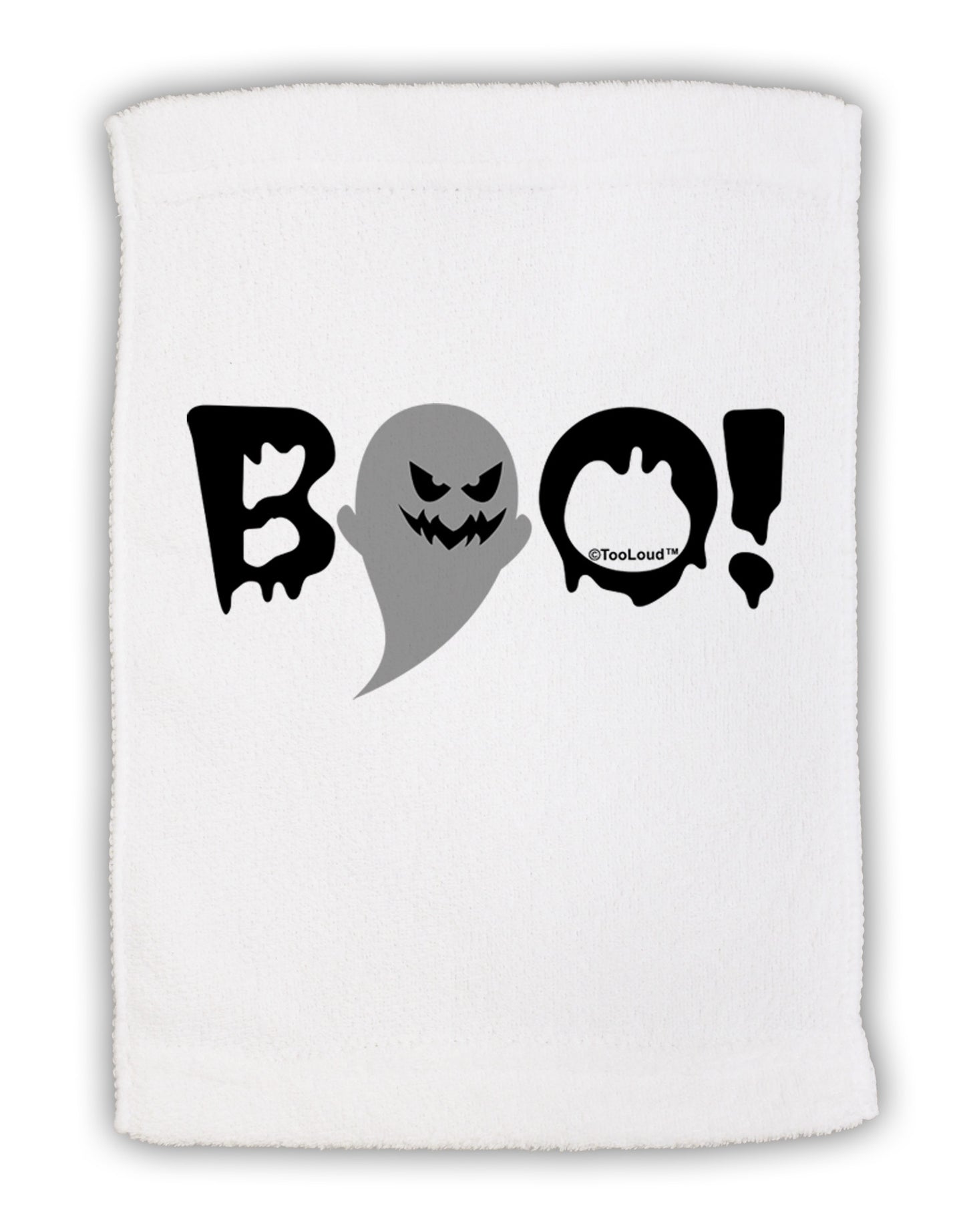 Scary Boo Text Micro Terry Sport Towel 11 x 18 inches-TooLoud-White-Davson Sales